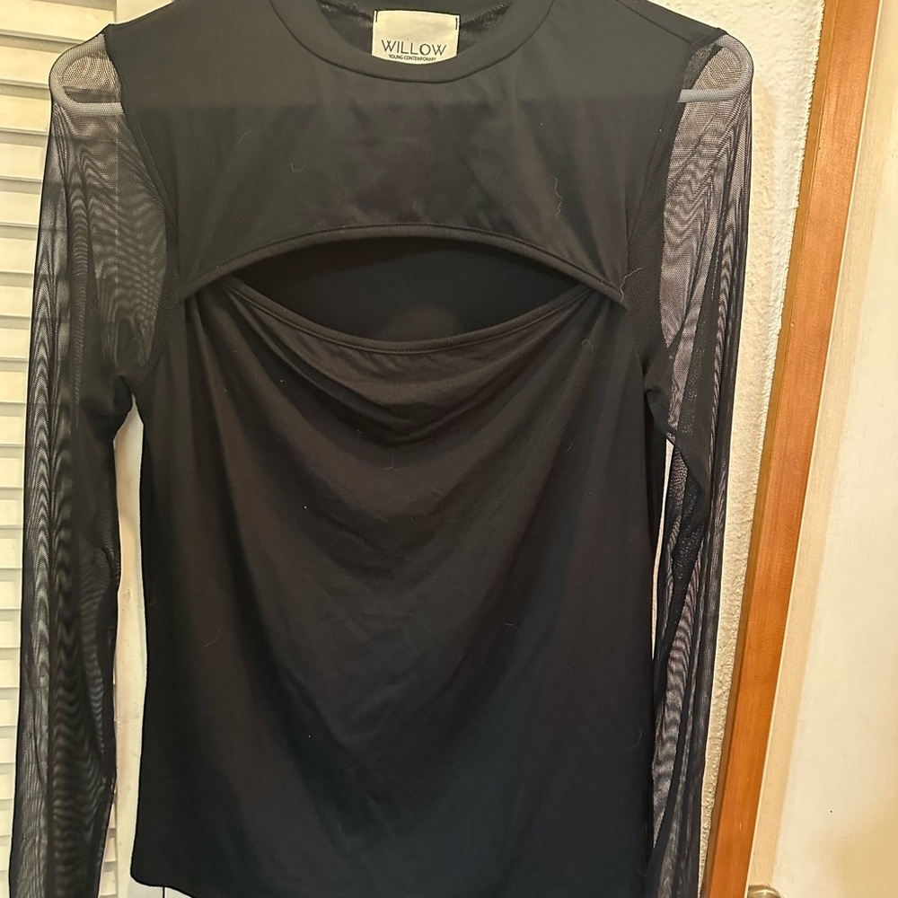 Willow Black Cut Out Long Sleeve Blouse